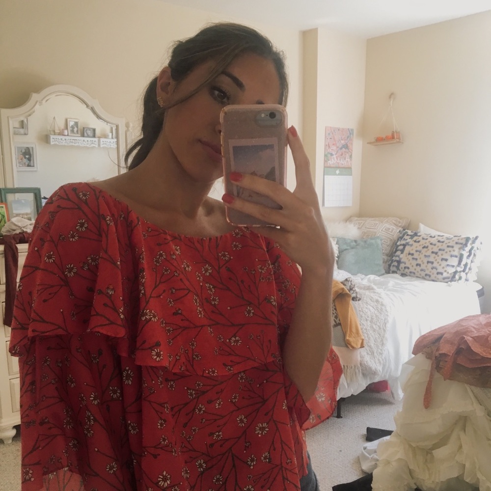 ALICE + OLIVIA off the shoulder top